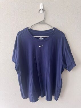 Nike navy tee with white Swoosh logo